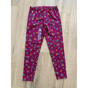 Polo Ralph Lauren Floral Stretch Jersey Leggings Kids Medium 8-10 Magenta